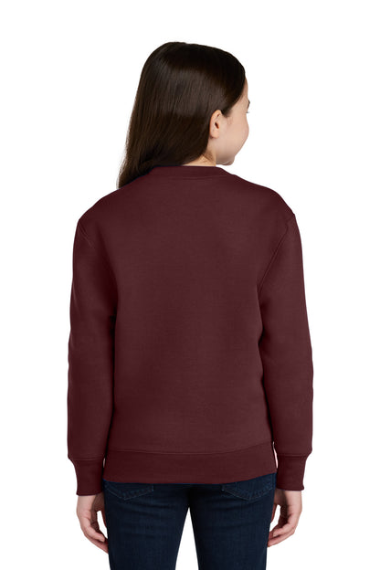 Port & Co Youth Core Fleece Crewneck Pocket Sweatshirt PC78YPKT