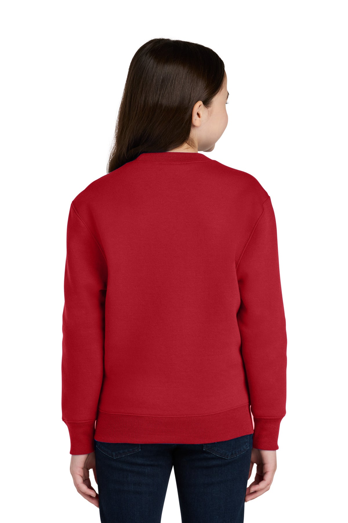 Port & Co Youth Core Fleece Crewneck Pocket Sweatshirt PC78YPKT