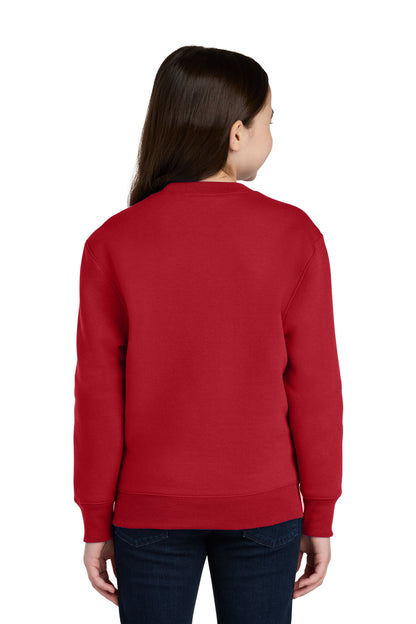 Port & Co Youth Core Fleece Crewneck Pocket Sweatshirt PC78YPKT