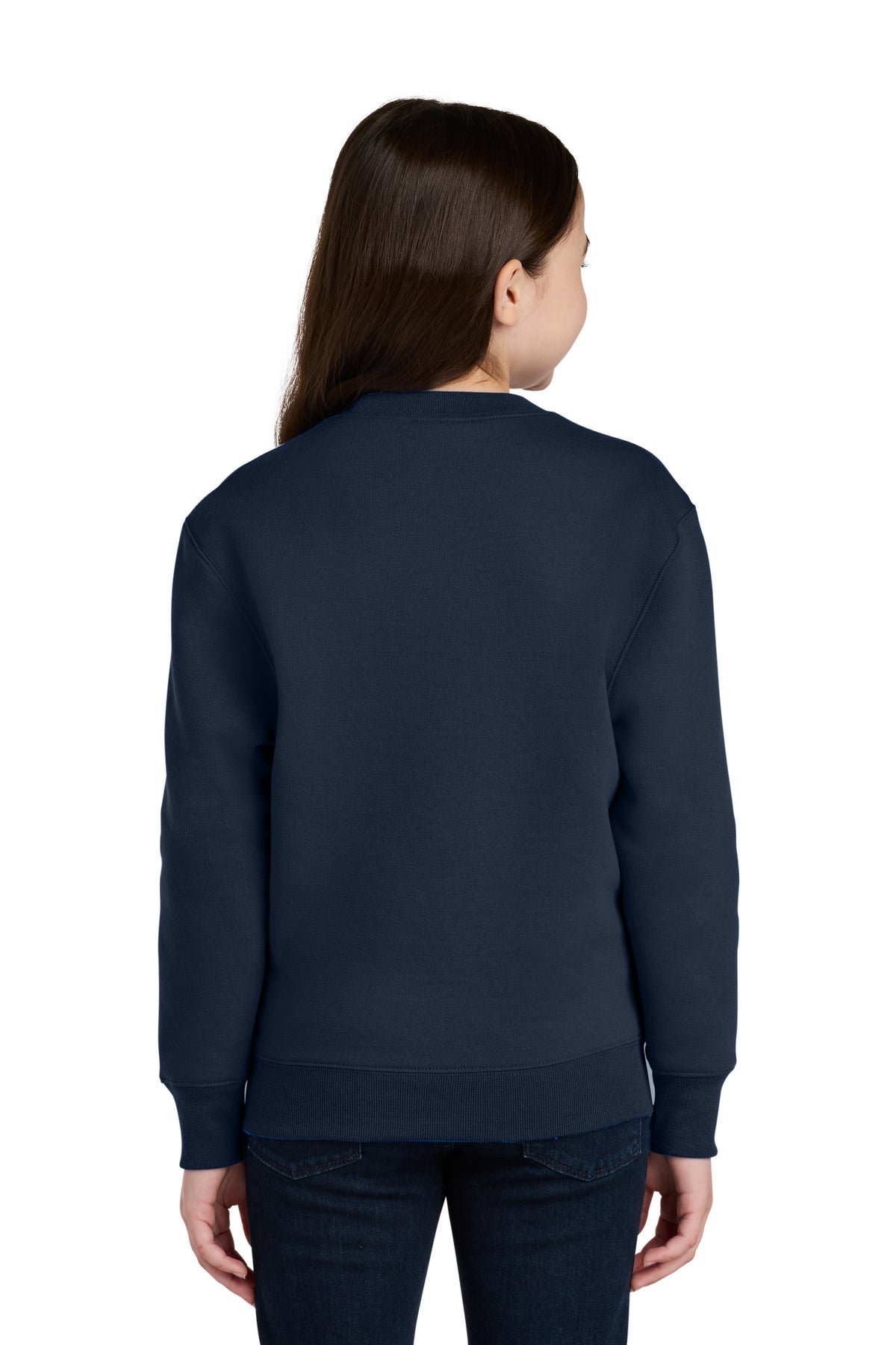 Port & Co Youth Core Fleece Crewneck Pocket Sweatshirt PC78YPKT
