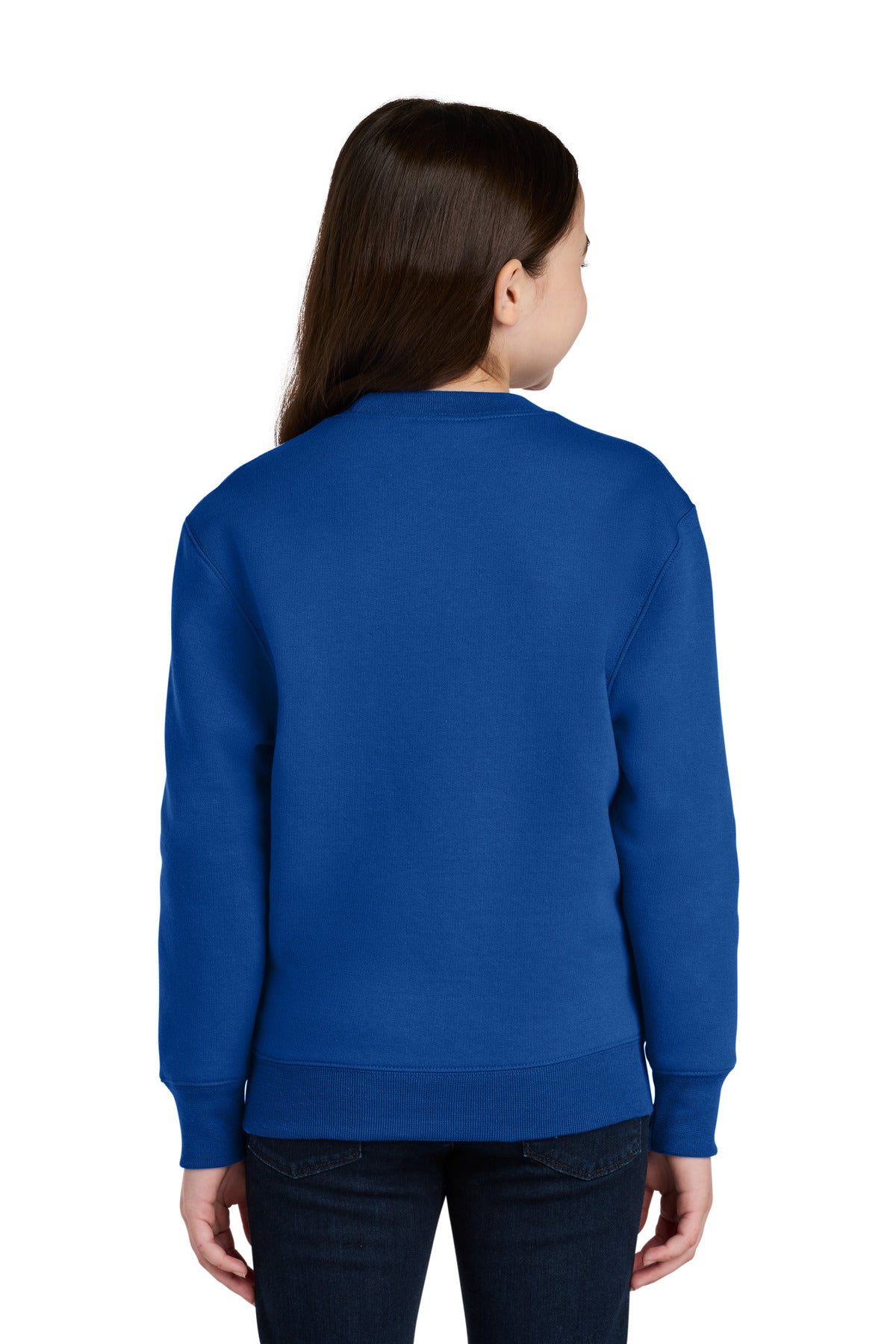 Port & Co Youth Core Fleece Crewneck Pocket Sweatshirt PC78YPKT