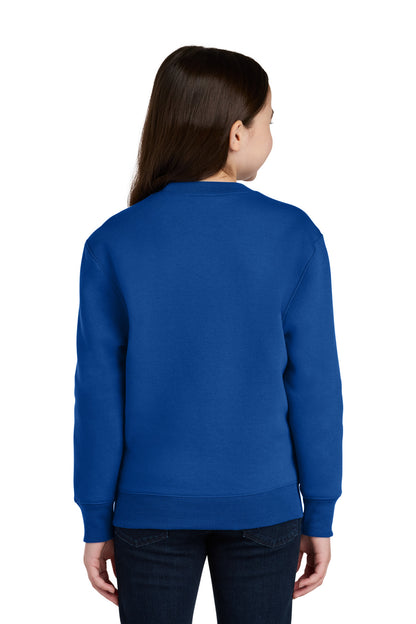 Port & Co Youth Core Fleece Crewneck Pocket Sweatshirt PC78YPKT