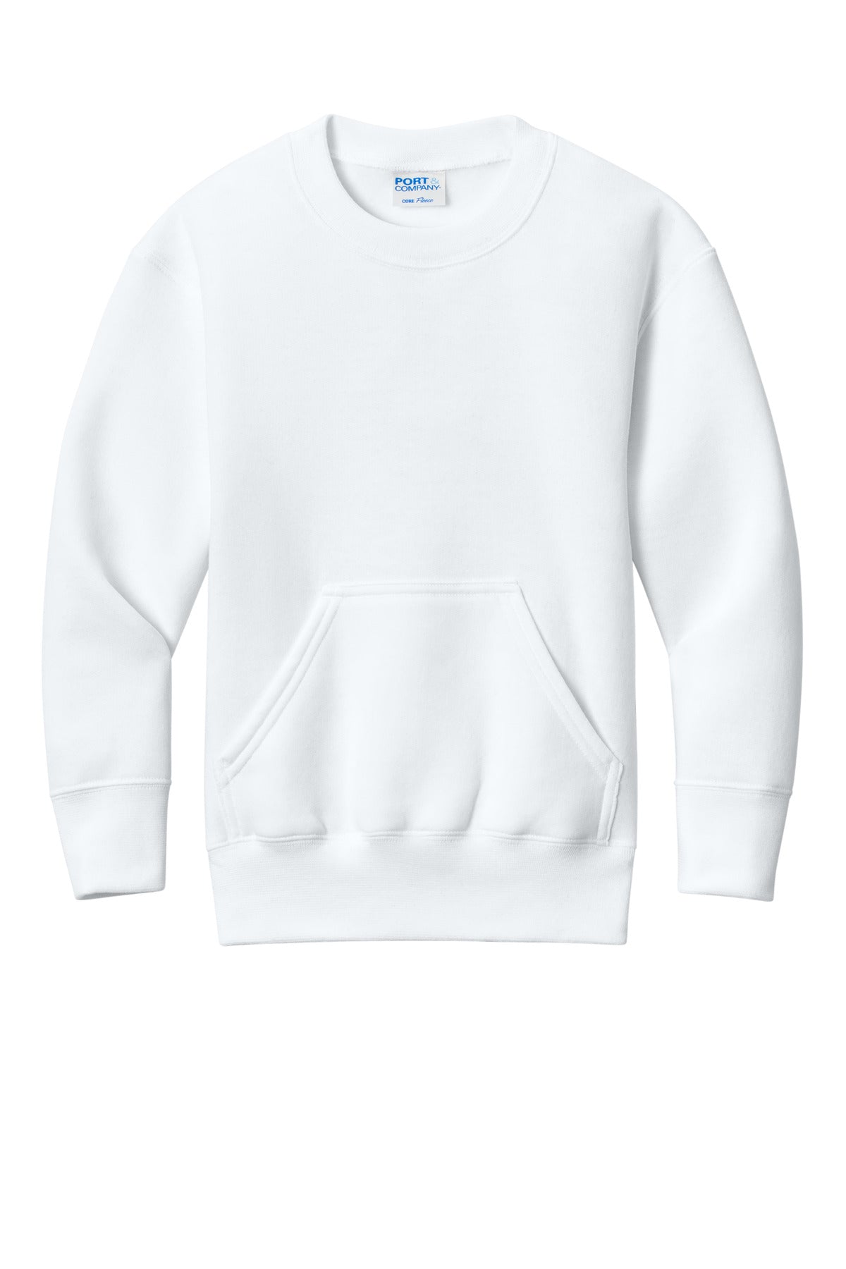 Port & Co Youth Core Fleece Crewneck Pocket Sweatshirt PC78YPKT