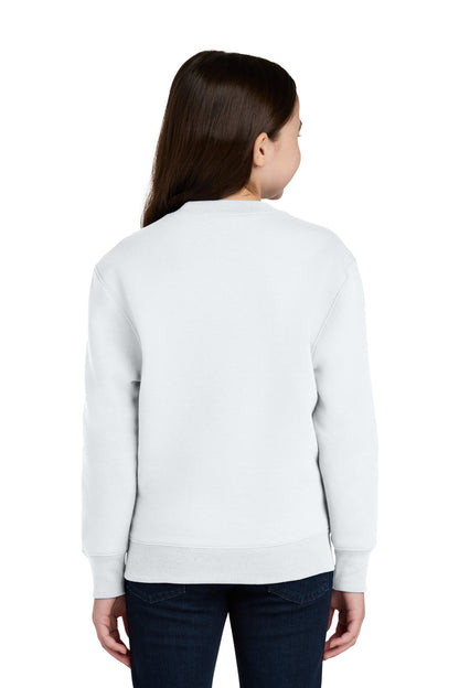 Port & Co Youth Core Fleece Crewneck Pocket Sweatshirt PC78YPKT