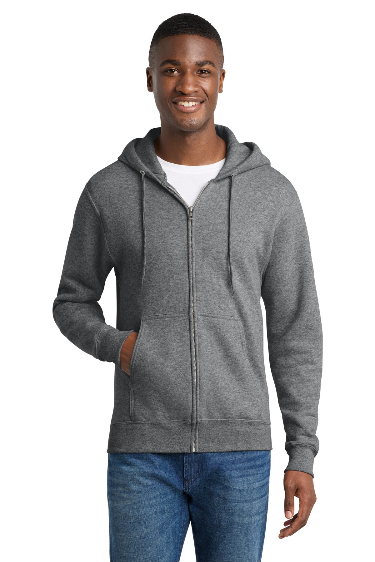 Port & Co Core Fleece Full-Zip Hooded Sweatshirt. PC78ZH