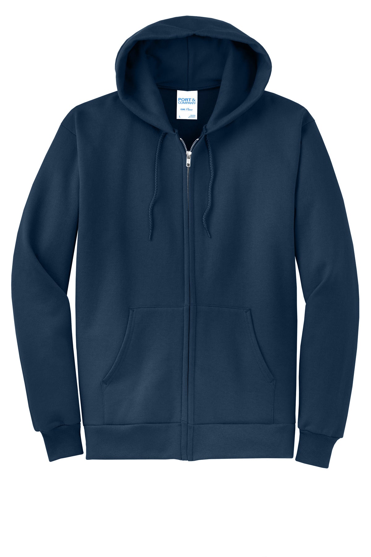 Port & Co Core Fleece Full-Zip Hooded Sweatshirt. PC78ZH