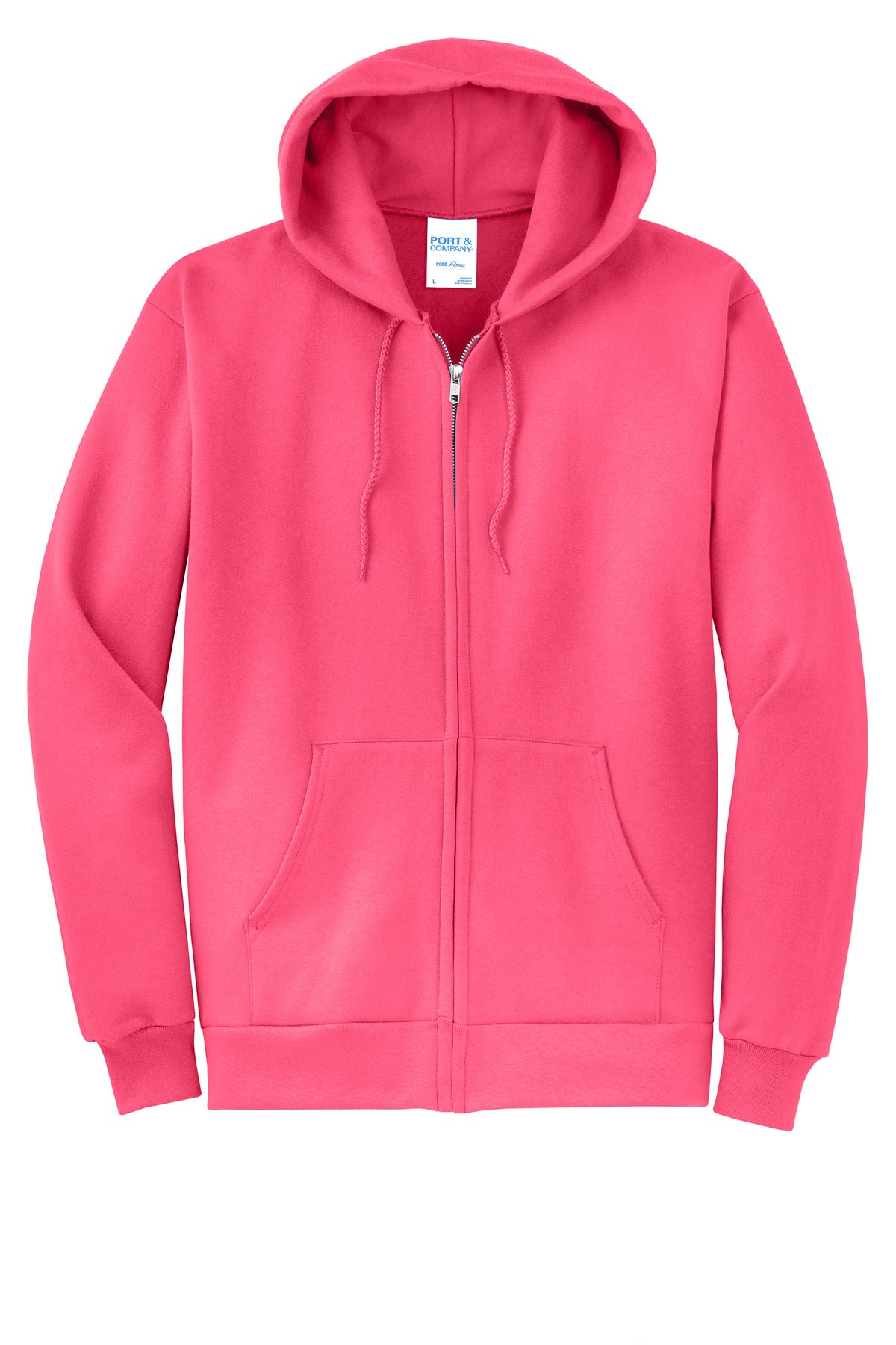Port & Co Core Fleece Full-Zip Hooded Sweatshirt. PC78ZH