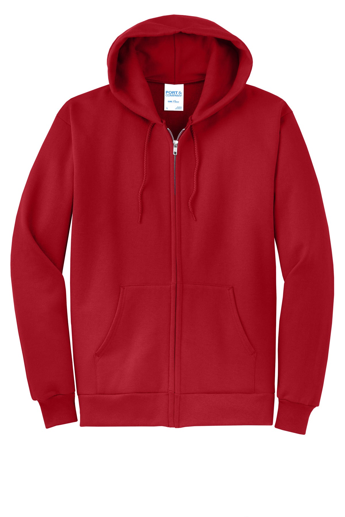 Port & Co Core Fleece Full-Zip Hooded Sweatshirt. PC78ZH