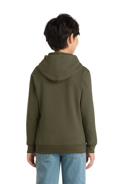 Port & Co Youth Core Fleece Pullover Hooded Sweatshirt.  PC90YH