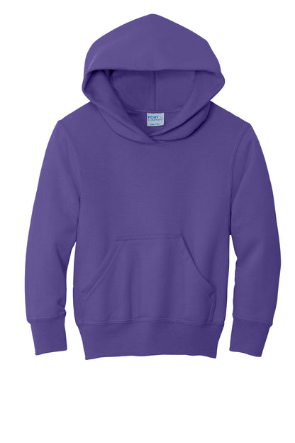 Port & Co Youth Core Fleece Pullover Hooded Sweatshirt.  PC90YH