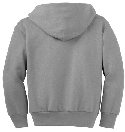 Port & Co Youth Core Fleece Full-Zip Hooded Sweatshirt.  PC90YZH