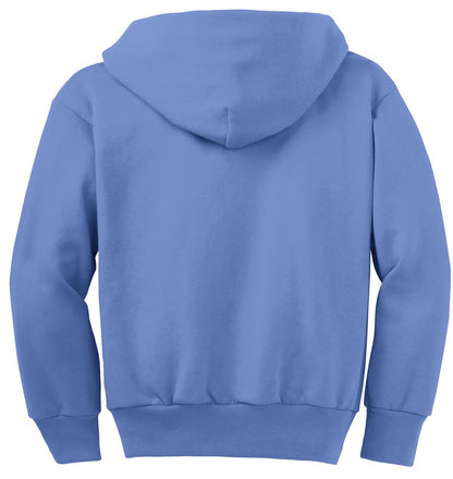 Port & Co Youth Core Fleece Full-Zip Hooded Sweatshirt.  PC90YZH