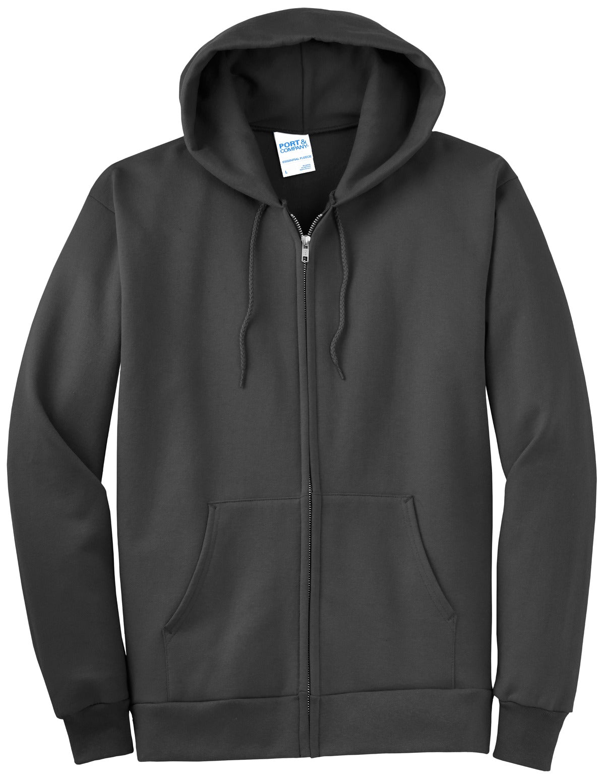 Port & Co Tall Essential Fleece Full-Zip Hooded Sweatshirt. PC90ZHT