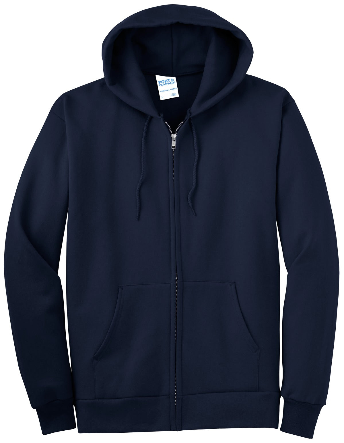 Port & Co Tall Essential Fleece Full-Zip Hooded Sweatshirt. PC90ZHT