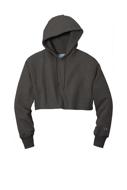 Champion   Women's Reverse Weave   Cropped Cut-Off Hooded Sweatshirt RW01W