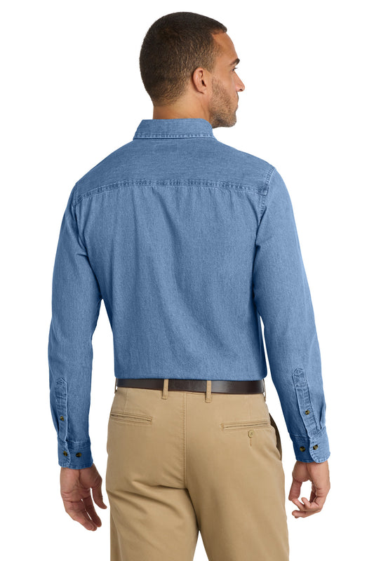 Port & Co Long Sleeve Value Denim Shirt. SP10