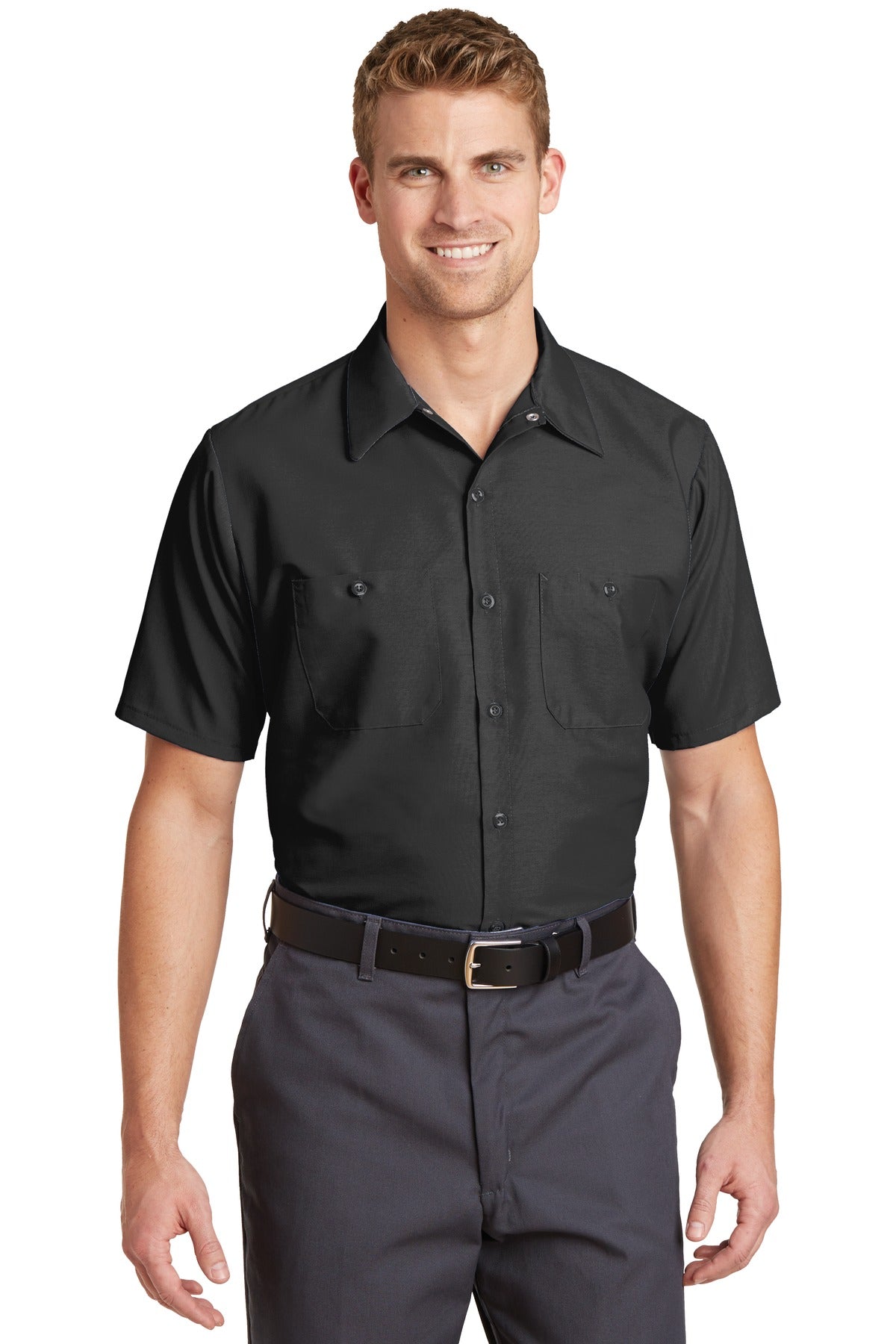 Red Kap Long Size  Short Sleeve Industrial Work Shirt. SP24LONG