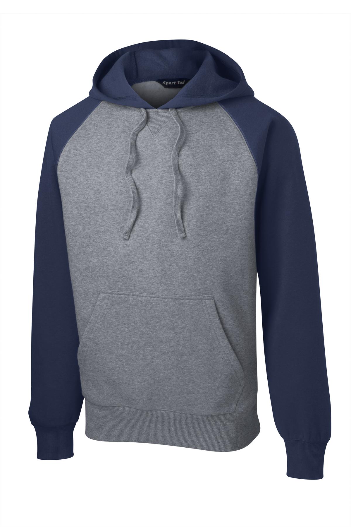 Sport-Tek Raglan Colorblock Pullover Hooded Sweatshirt. ST267
