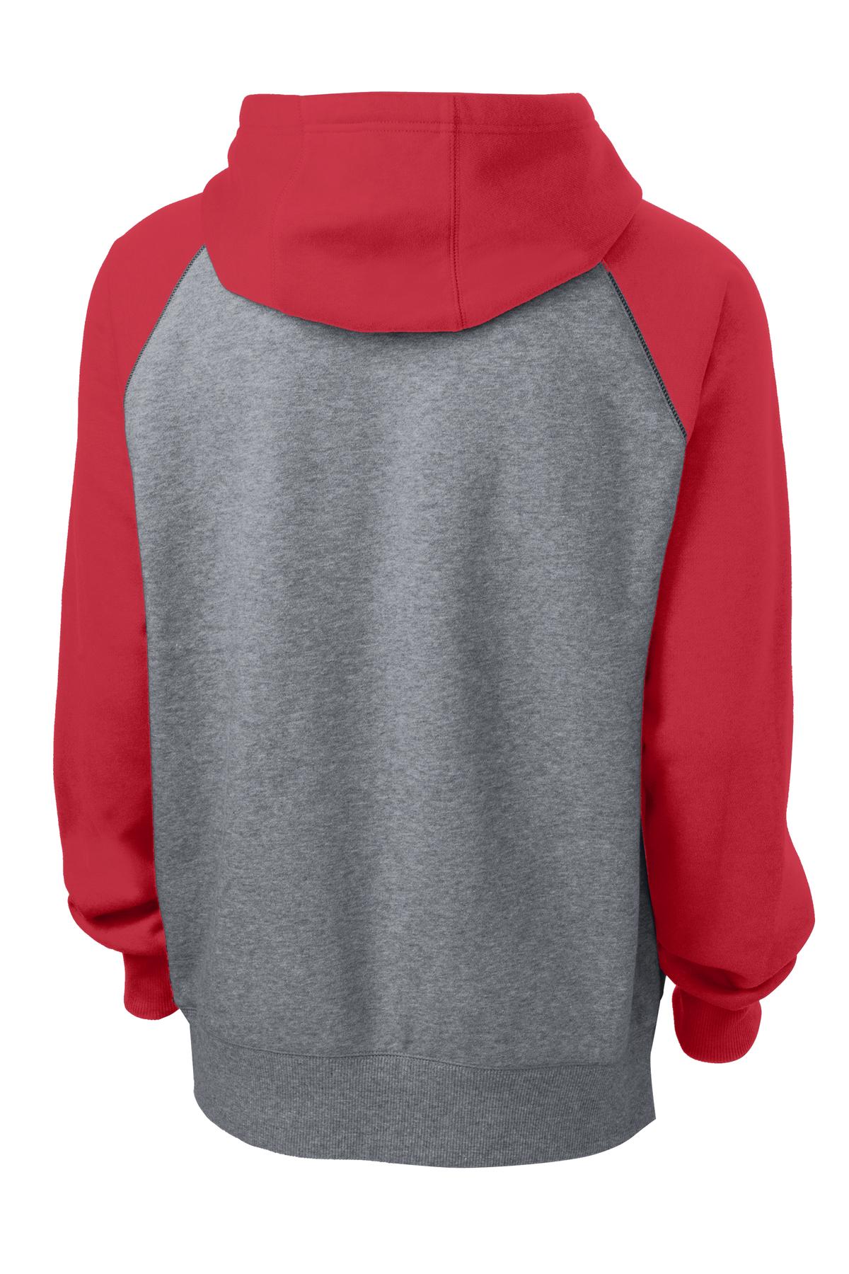 Sport-Tek Raglan Colorblock Pullover Hooded Sweatshirt. ST267