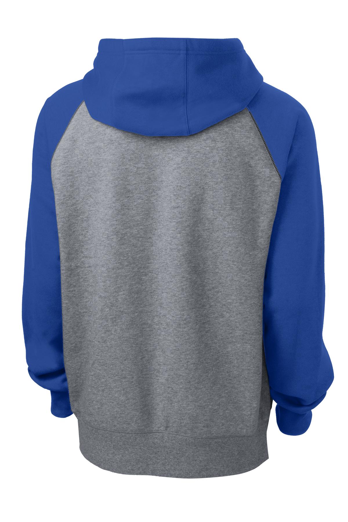 Sport-Tek Raglan Colorblock Pullover Hooded Sweatshirt. ST267