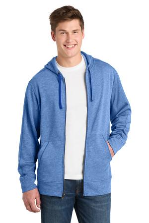 Sport-Tek  PosiCharge  Tri-Blend Wicking Fleece Full-Zip Hooded Jacket ST293