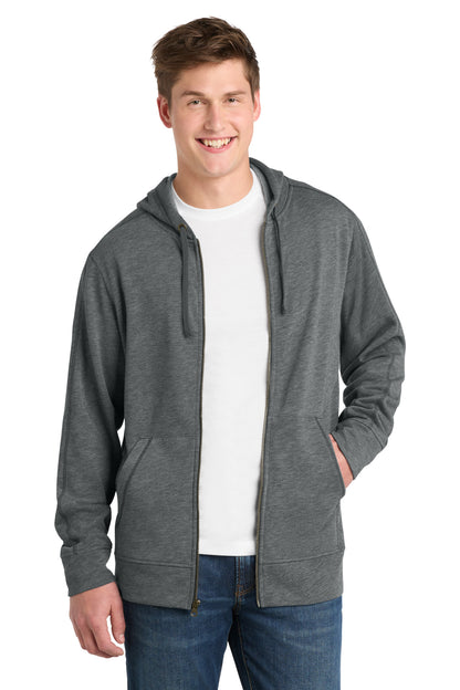 Sport-Tek  PosiCharge  Tri-Blend Wicking Fleece Full-Zip Hooded Jacket ST293