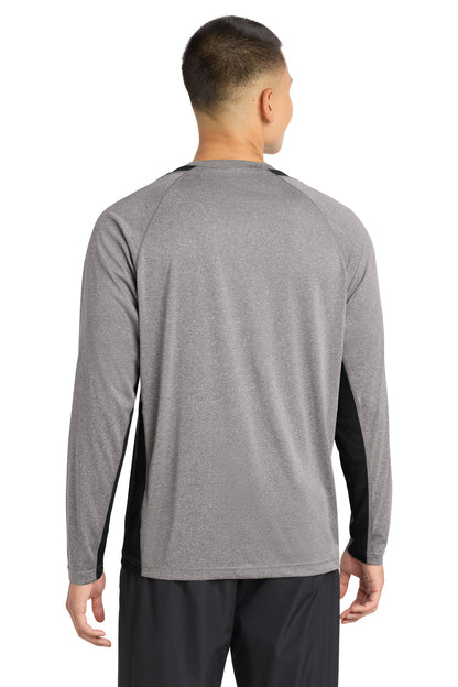 Sport-Tek Long Sleeve Heather Colorblock Contender Tee. ST361LS