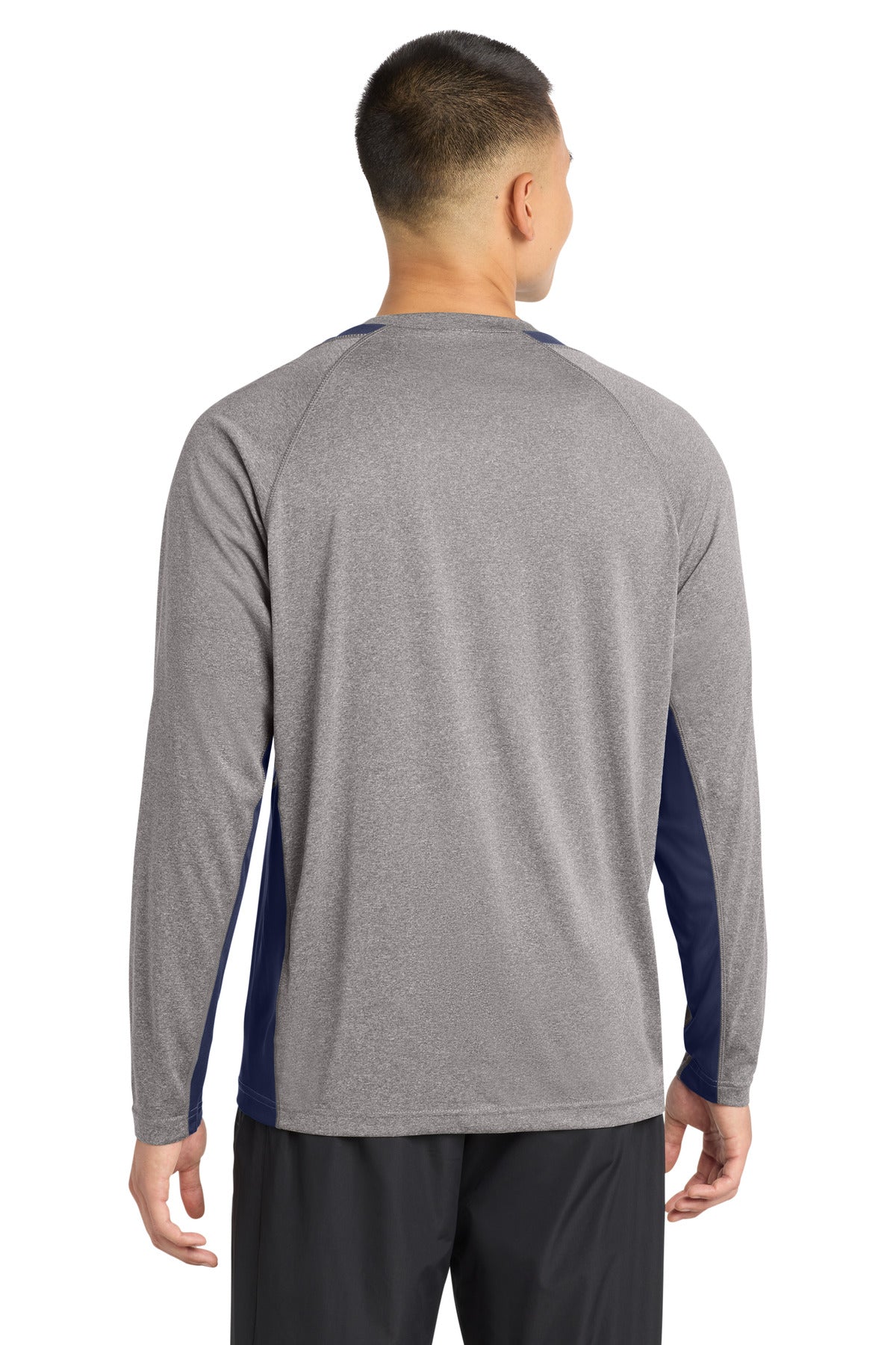 Sport-Tek Long Sleeve Heather Colorblock Contender Tee. ST361LS
