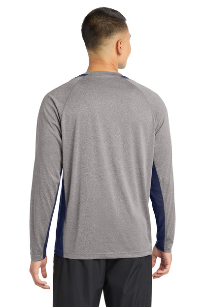 Sport-Tek Long Sleeve Heather Colorblock Contender Tee. ST361LS