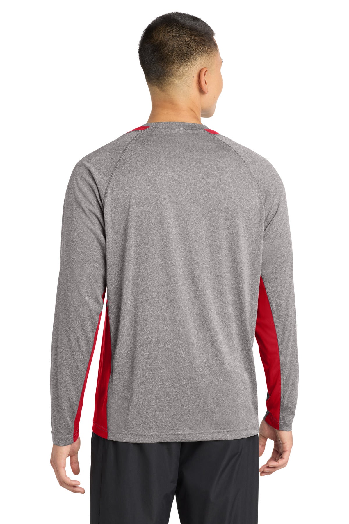 Sport-Tek Long Sleeve Heather Colorblock Contender Tee. ST361LS