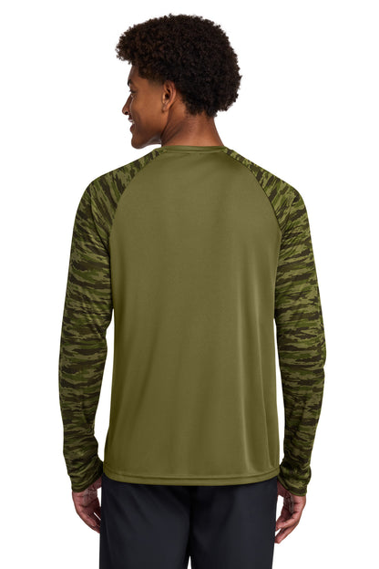 Sport-Tek Drift Camo Colorblock Long Sleeve Tee ST376LS