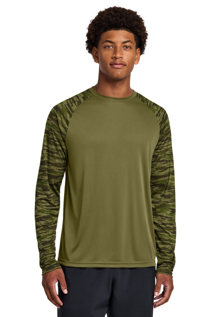 Sport-Tek Drift Camo Colorblock Long Sleeve Tee ST376LS