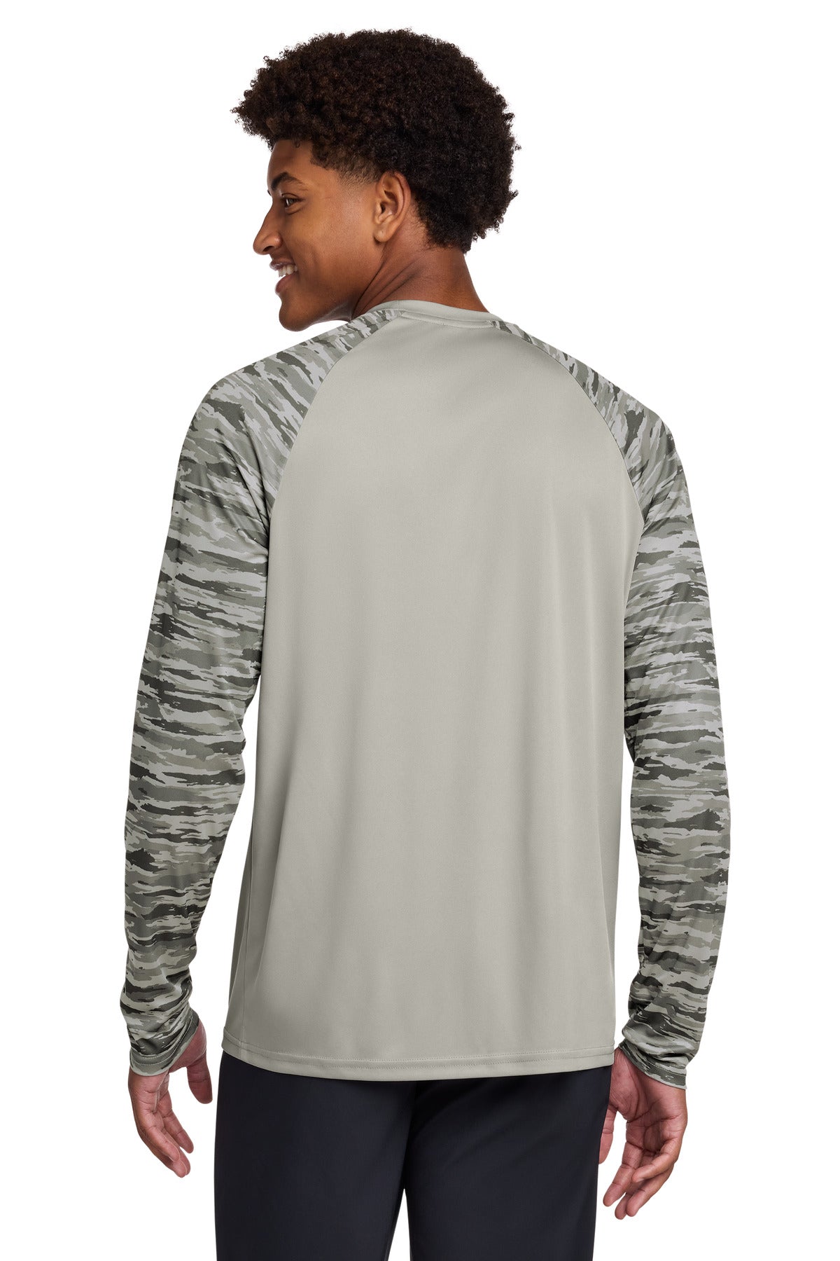 Sport-Tek Drift Camo Colorblock Long Sleeve Tee ST376LS