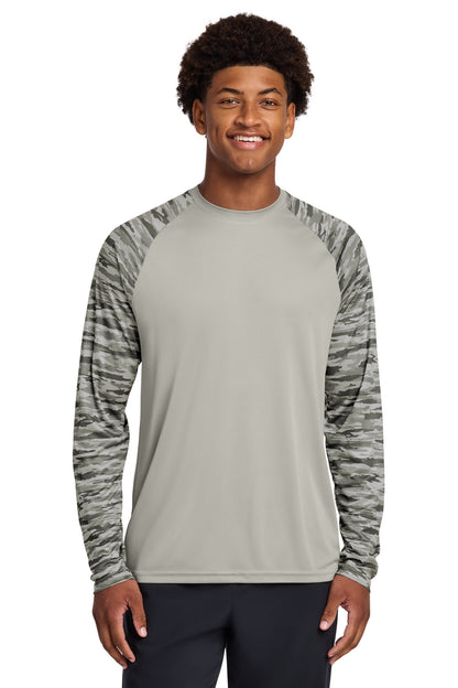 Sport-Tek Drift Camo Colorblock Long Sleeve Tee ST376LS