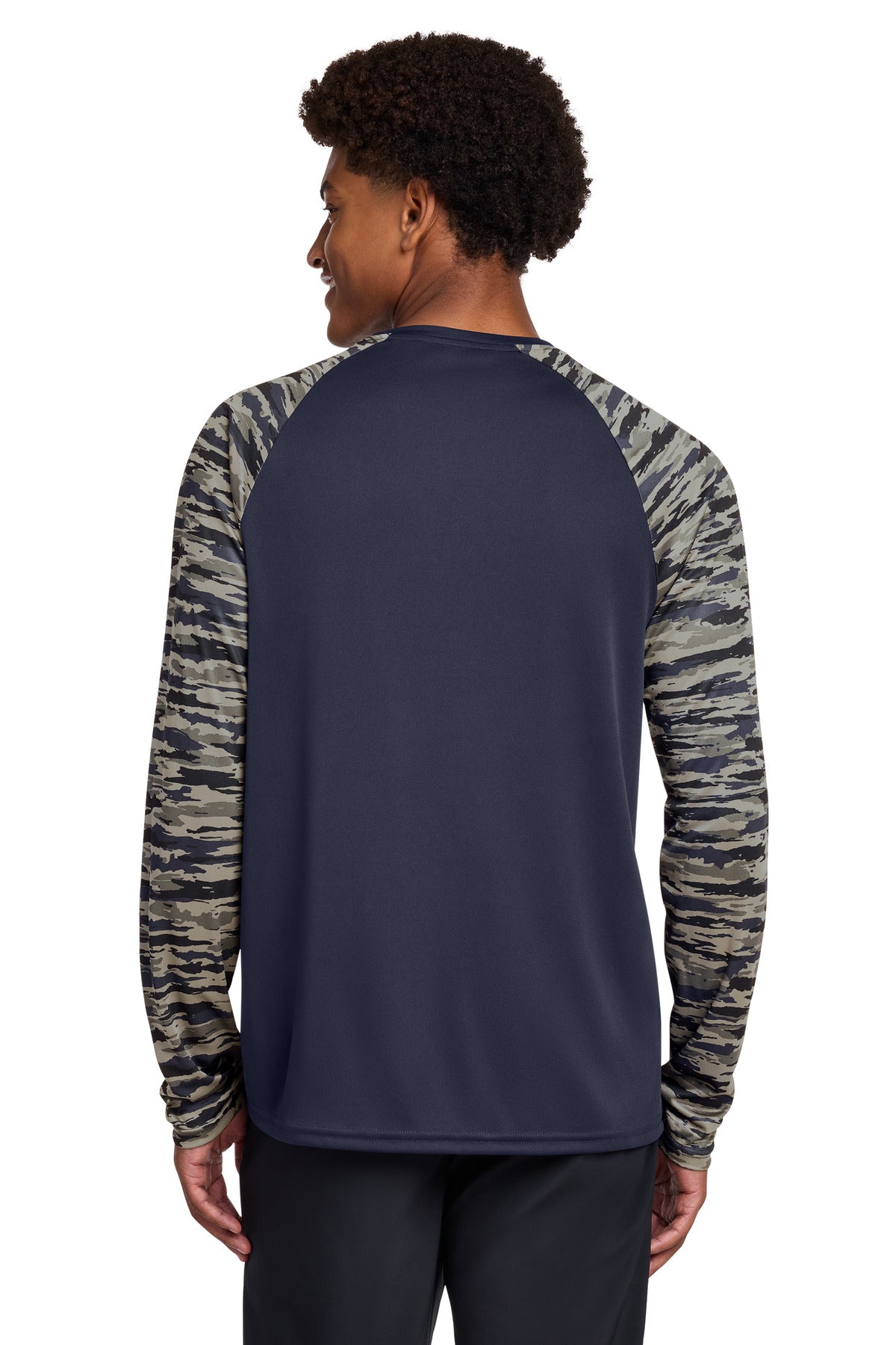 Sport-Tek Drift Camo Colorblock Long Sleeve Tee ST376LS