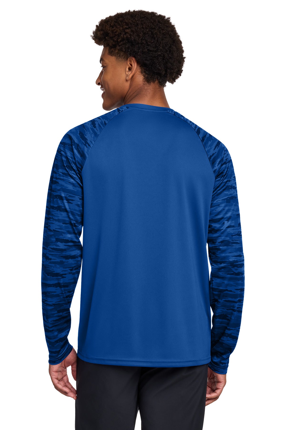Sport-Tek Drift Camo Colorblock Long Sleeve Tee ST376LS