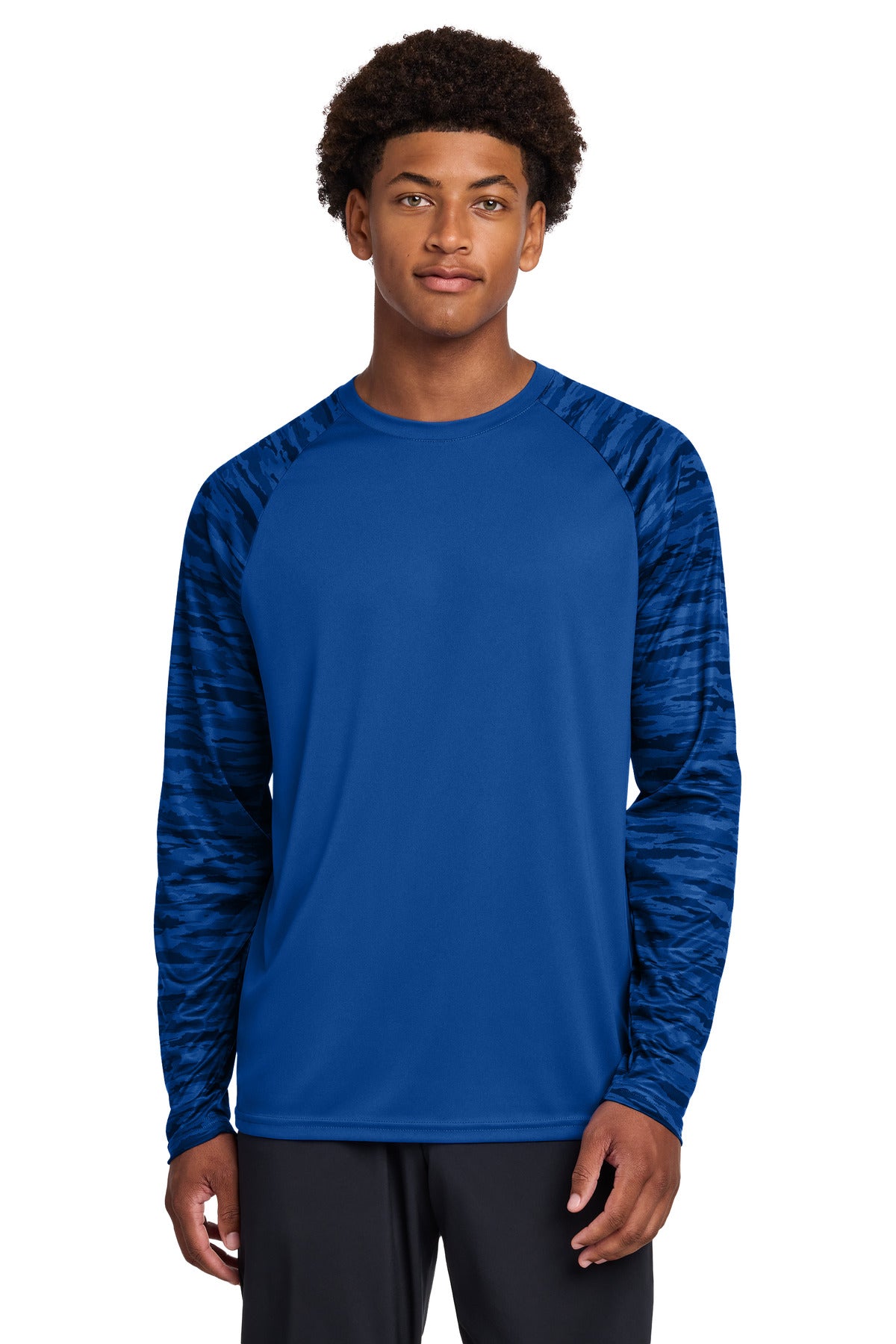 Sport-Tek Drift Camo Colorblock Long Sleeve Tee ST376LS