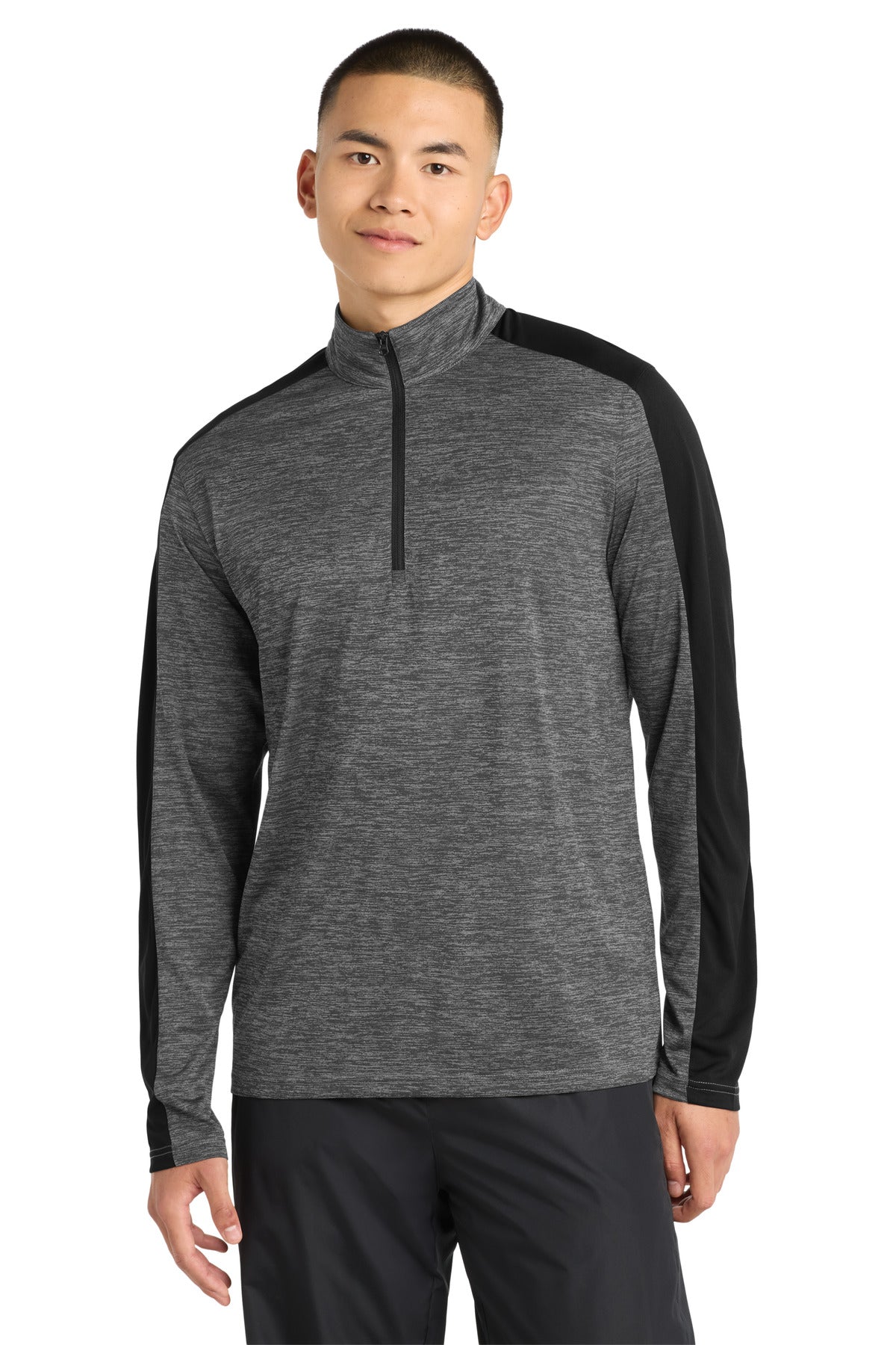 Sport-Tek PosiCharge Electric Heather Colorblock 1/4-Zip Pullover. ST397