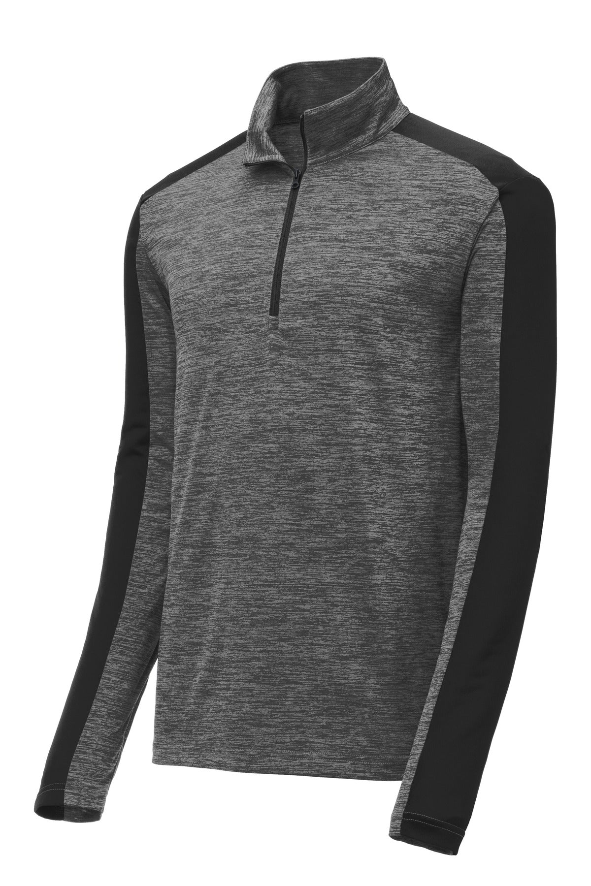 Sport-Tek PosiCharge Electric Heather Colorblock 1/4-Zip Pullover. ST397