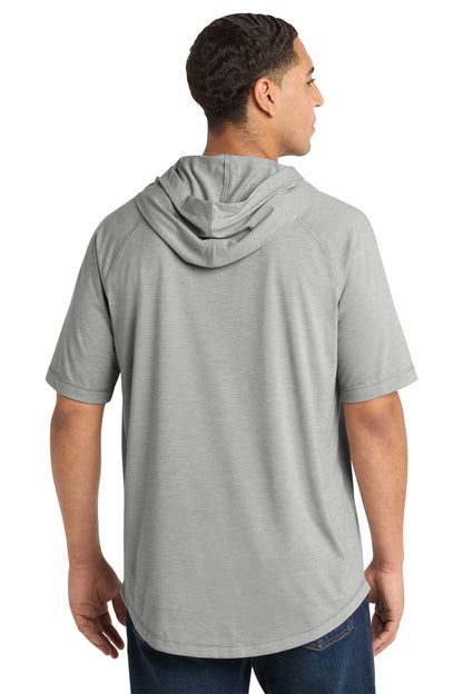 Sport-Tek  PosiCharge  Tri-Blend Wicking Short Sleeve Hoodie. ST404