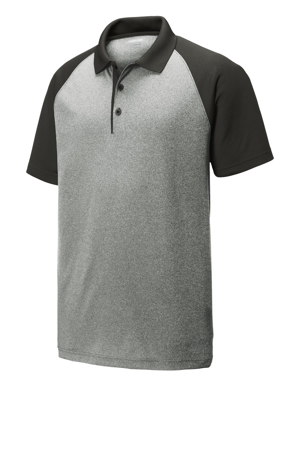 Sport-Tek  PosiCharge  RacerMesh  Raglan Heather Block Polo. ST641
