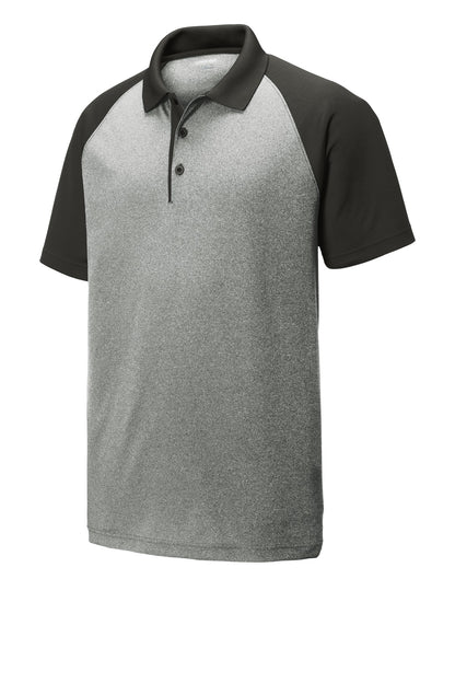 Sport-Tek  PosiCharge  RacerMesh  Raglan Heather Block Polo. ST641