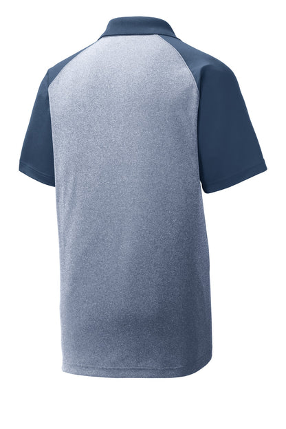 Sport-Tek  PosiCharge  RacerMesh  Raglan Heather Block Polo. ST641