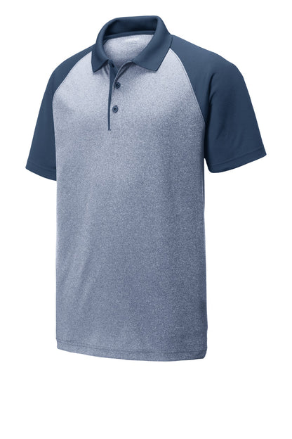 Sport-Tek  PosiCharge  RacerMesh  Raglan Heather Block Polo. ST641