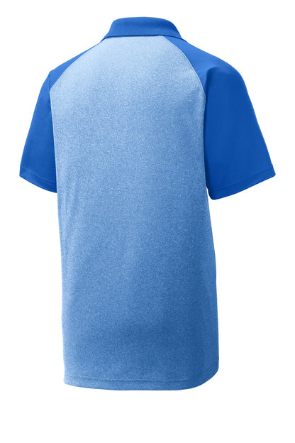 Sport-Tek  PosiCharge  RacerMesh  Raglan Heather Block Polo. ST641