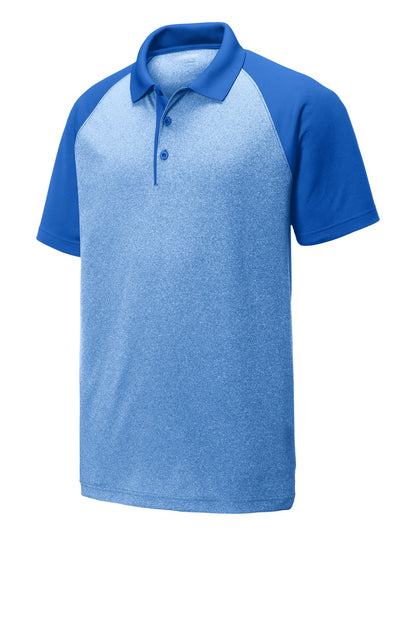 Sport-Tek  PosiCharge  RacerMesh  Raglan Heather Block Polo. ST641