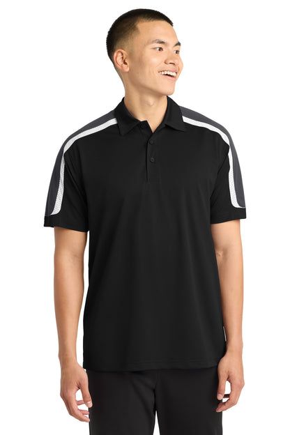 Sport-Tek Tricolor Shoulder Micropique Sport-Wick Polo. ST658