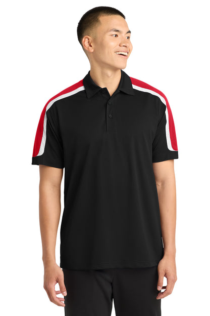 Sport-Tek Tricolor Shoulder Micropique Sport-Wick Polo. ST658