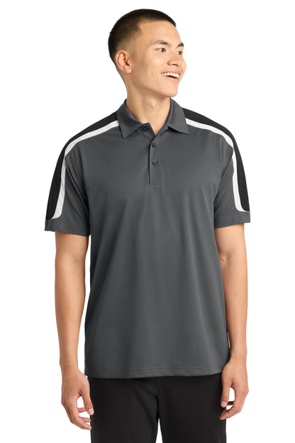 Sport-Tek Tricolor Shoulder Micropique Sport-Wick Polo. ST658
