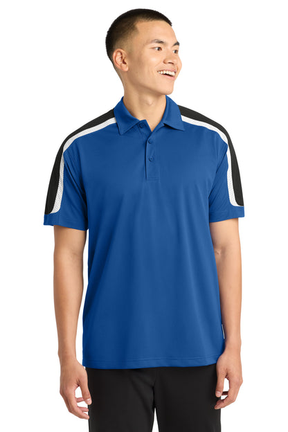Sport-Tek Tricolor Shoulder Micropique Sport-Wick Polo. ST658